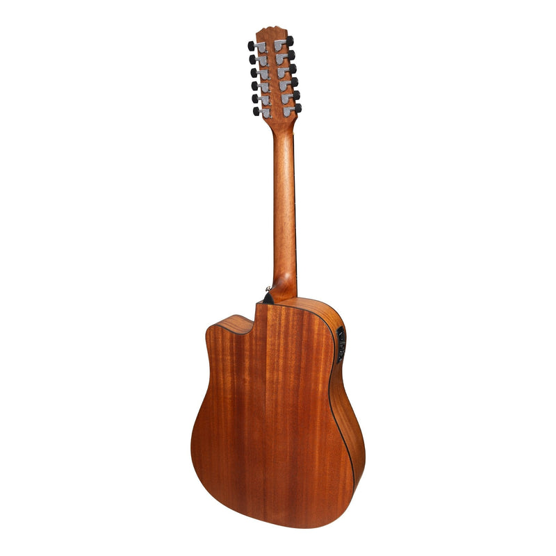 -Martinez 'Natural Series' Spruce Top 12-String Acoustic-Electric Dreadnought Cutaway Guitar (Open Pore)-Living Music