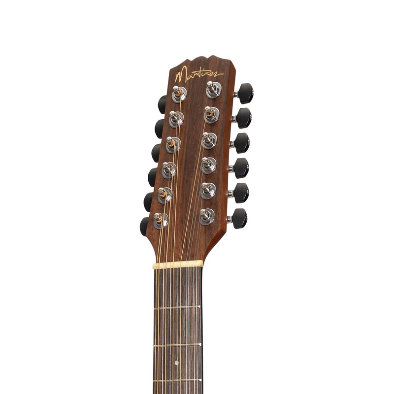 -Martinez 'Natural Series' Spruce Top 12-String Acoustic-Electric Dreadnought Cutaway Guitar (Open Pore)-Living Music