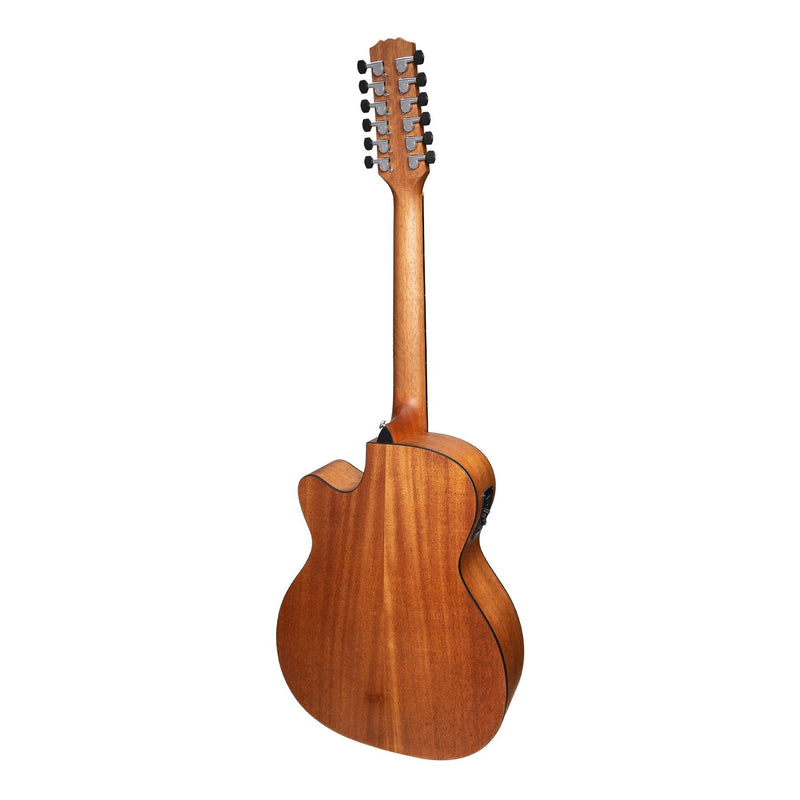 -Martinez 'Natural Series' Spruce Top 12-String Acoustic-Electric Small Body Cutaway Guitar (Open Pore)-Living Music