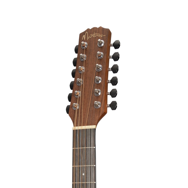 -Martinez 'Natural Series' Spruce Top 12-String Acoustic-Electric Small Body Cutaway Guitar (Open Pore)-Living Music