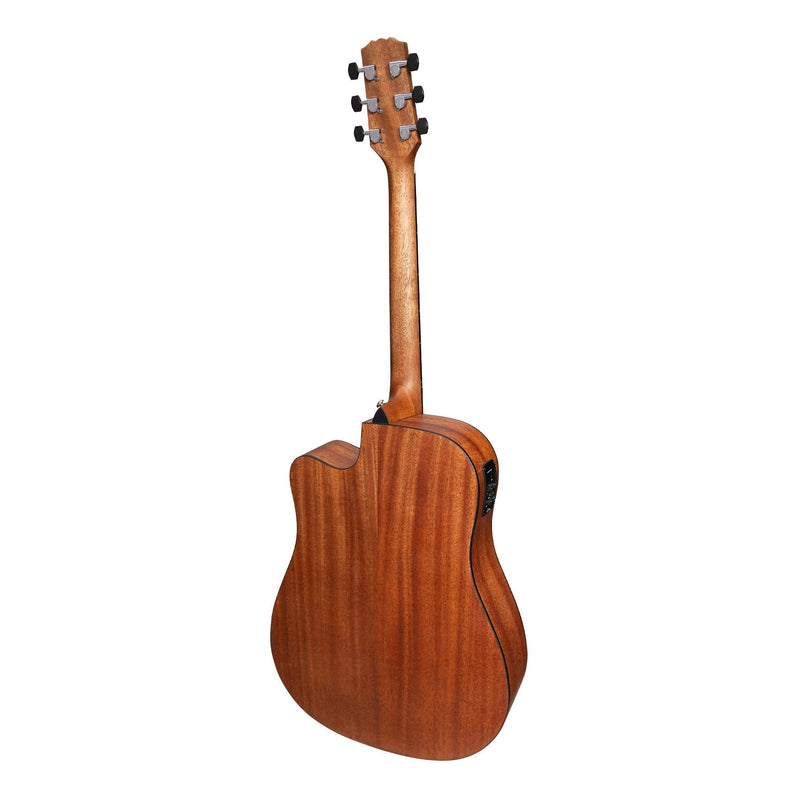 MNDC-15-SOP-Martinez 'Natural Series' Spruce Top Acoustic-Electric Dreadnought Cutaway Guitar (Open Pore)-Living Music