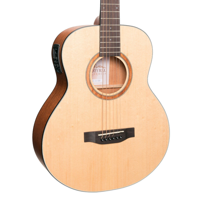 MNS-15-SOP-Martinez 'Natural Series' Spruce Top Acoustic-Electric Mini Short Scale Guitar (Open Pore)-Living Music