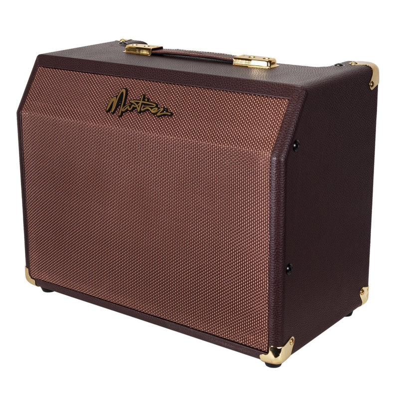 -Martinez Retro-Style 25 Watt Acoustic Guitar Amplifier with Reverb (Brown Vinyl)-Living Music