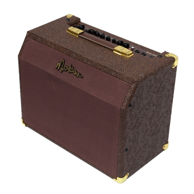-Martinez Retro-Style 25 Watt Acoustic Guitar Amplifier with Reverb (Paisley Brown)-Living Music