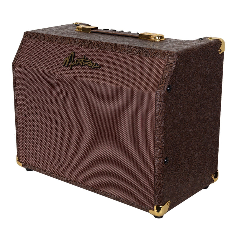 -Martinez Retro-Style 25 Watt Acoustic Guitar Amplifier with Reverb (Paisley Brown)-Living Music