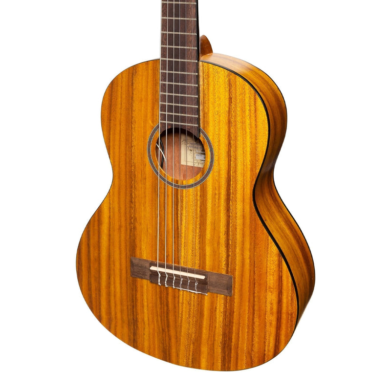 MP-SJ34PT-KOA-Martinez 'Slim Jim' 3/4 Size Electric Classical Guitar Pack with Pickup/Tuner (Koa)-Living Music