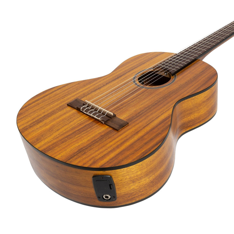 MP-SJ34PT-KOA-Martinez 'Slim Jim' 3/4 Size Electric Classical Guitar Pack with Pickup/Tuner (Koa)-Living Music