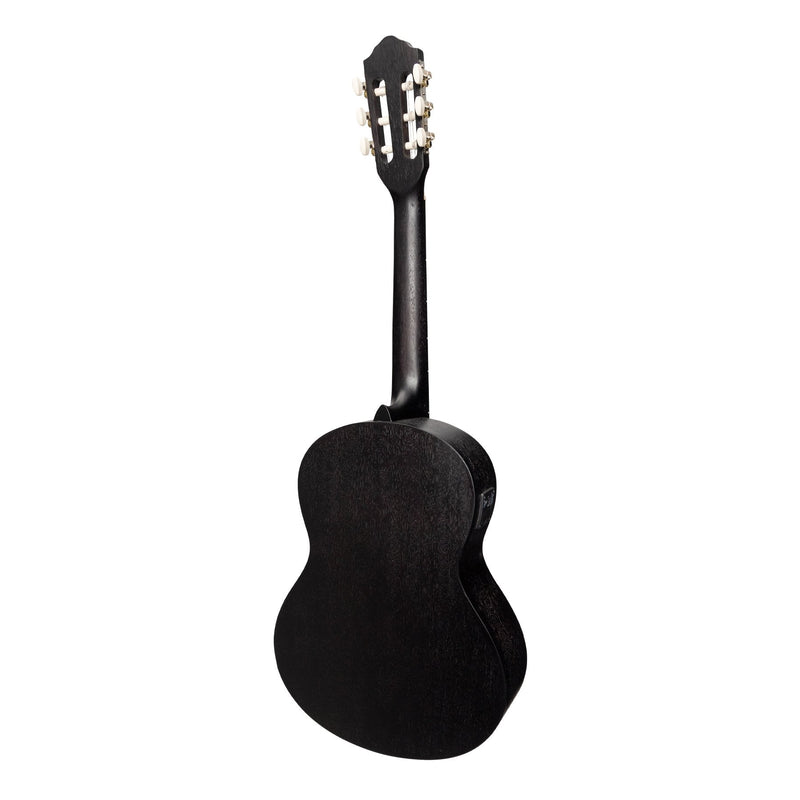 MP-SJ34T-BLK-Martinez 'Slim Jim' 3/4 Size Student Classical Guitar Pack with Built In Tuner (Black)-Living Music