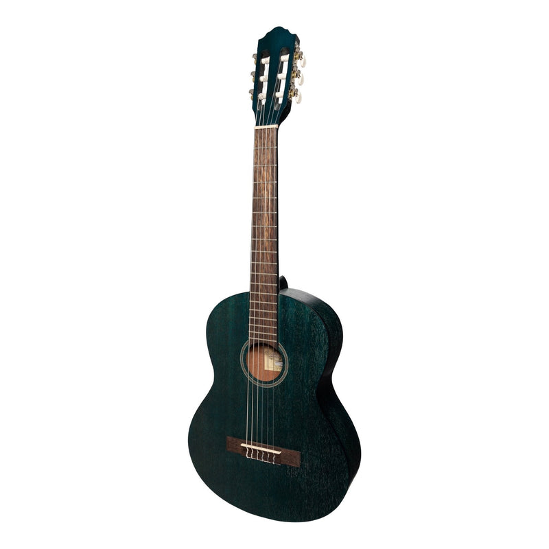 -Martinez 'Slim Jim' 3/4 Size Student Classical Guitar Pack with Built In Tuner (Blue)-Living Music
