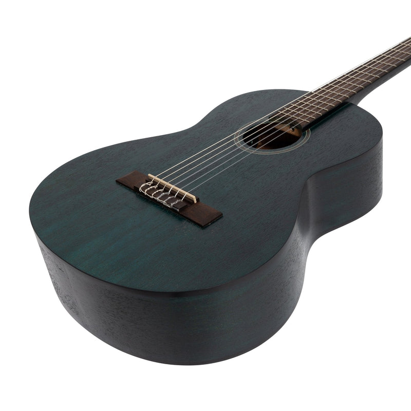 -Martinez 'Slim Jim' 3/4 Size Student Classical Guitar Pack with Built In Tuner (Blue)-Living Music