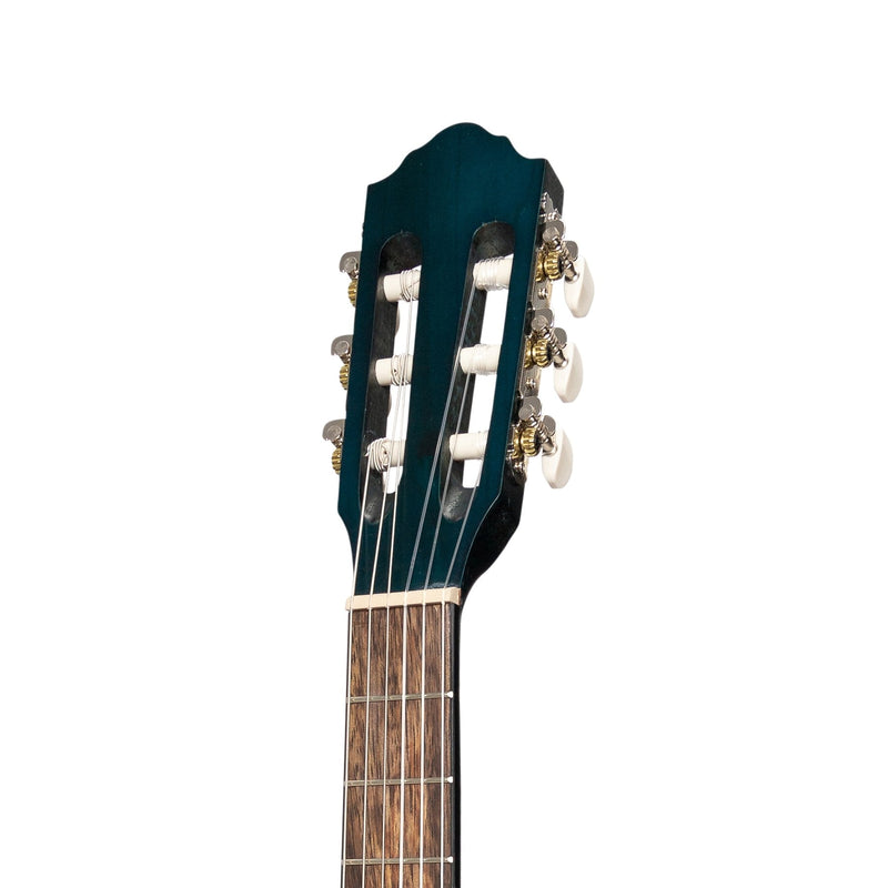 -Martinez 'Slim Jim' 3/4 Size Student Classical Guitar Pack with Built In Tuner (Blue)-Living Music
