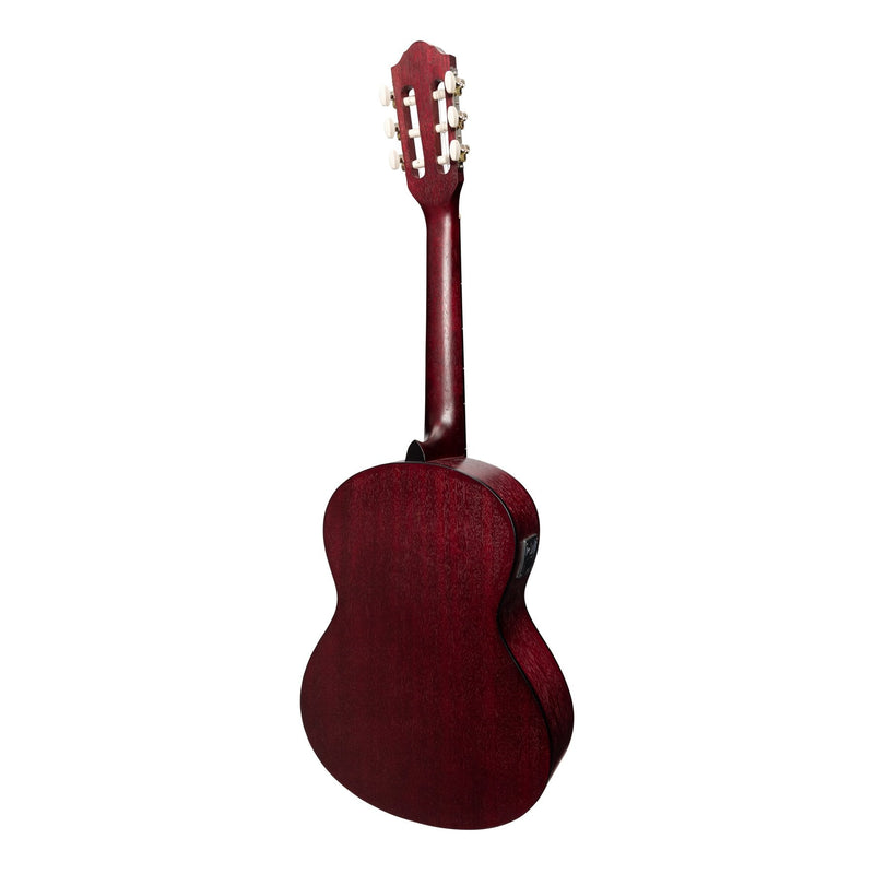 -Martinez 'Slim Jim' 3/4 Size Student Classical Guitar Pack with Built In Tuner (Red)-Living Music
