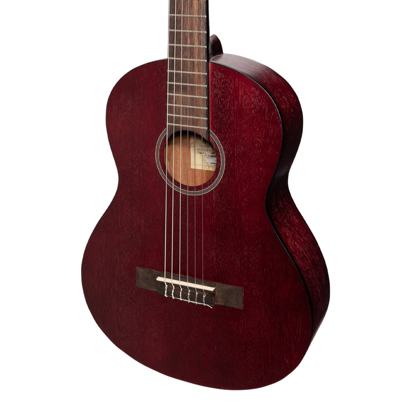-Martinez 'Slim Jim' 3/4 Size Student Classical Guitar Pack with Built In Tuner (Red)-Living Music