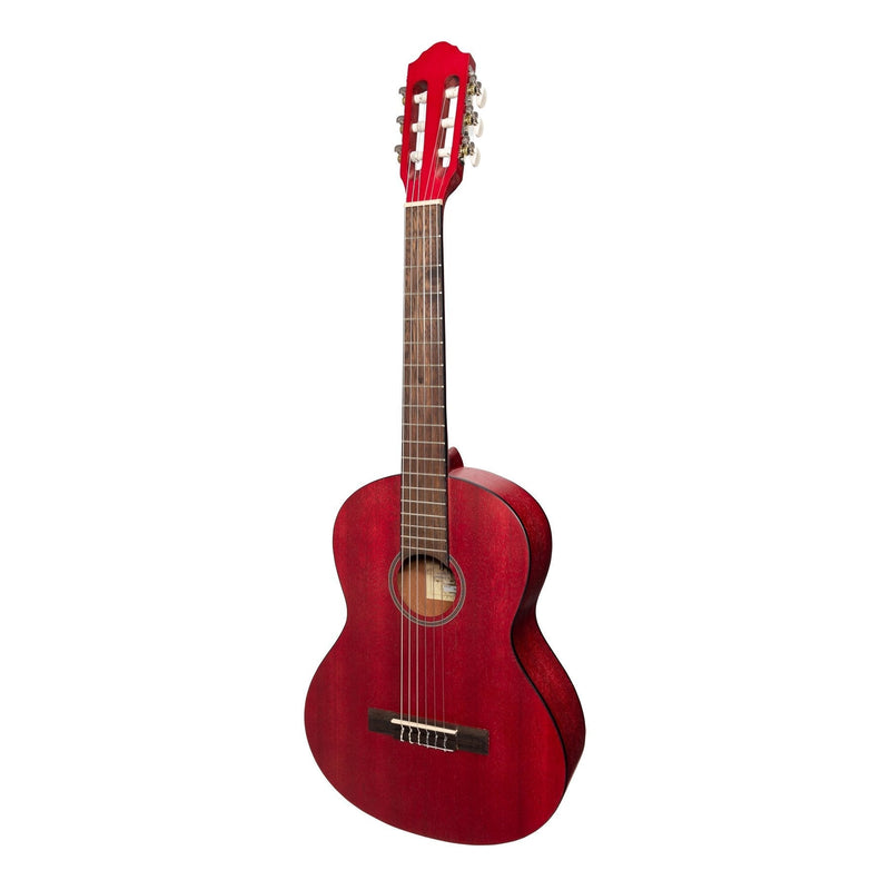 MP-SJ34T-PNK-Martinez 'Slim Jim' 3/4 Size Student Classical Guitar Pack with Built In Tuner (Strawberry Pink)-Living Music