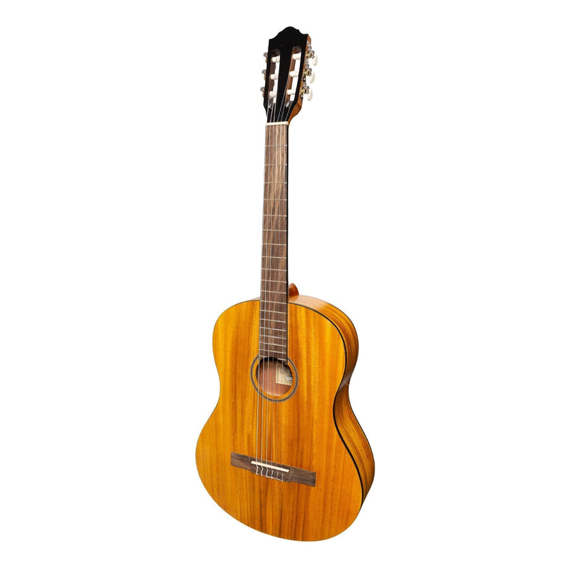 -Martinez 'Slim Jim' Full Size Electric Classical Guitar Pack with Pickup/Tuner (Koa)-Living Music