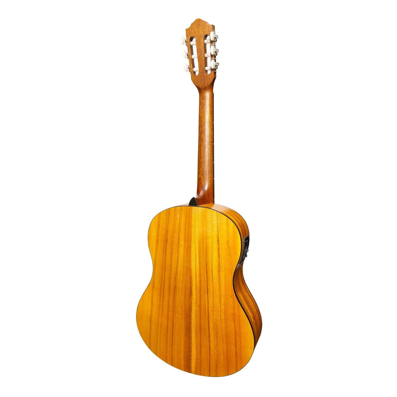 -Martinez 'Slim Jim' Full Size Electric Classical Guitar Pack with Pickup/Tuner (Koa)-Living Music