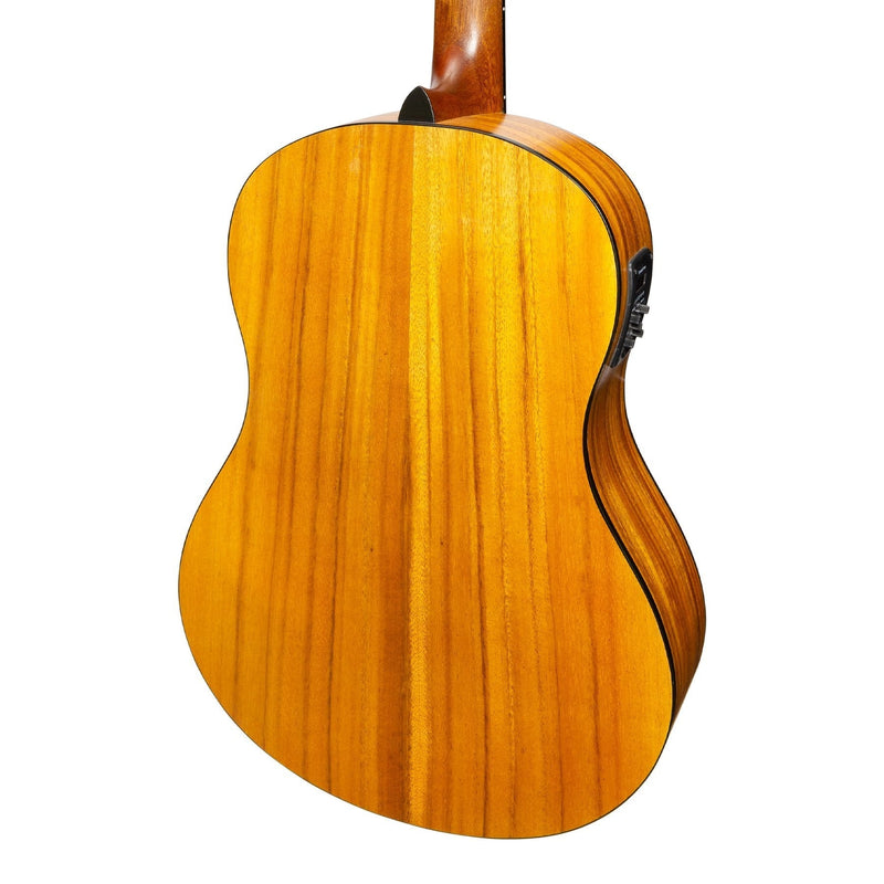 -Martinez 'Slim Jim' Full Size Electric Classical Guitar Pack with Pickup/Tuner (Koa)-Living Music