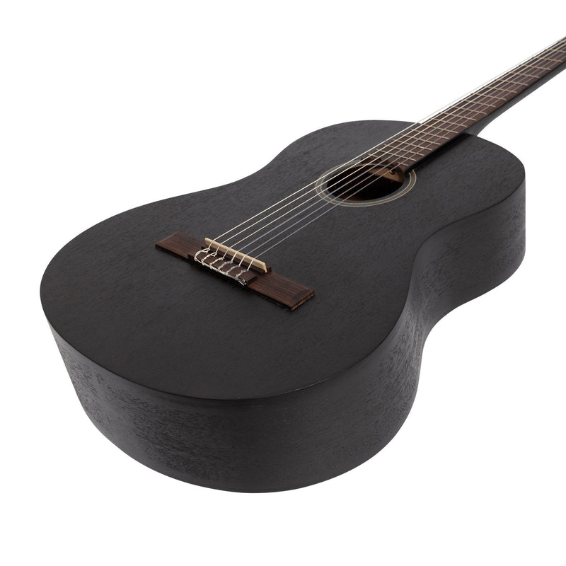 MP-SJ44T-BLK-Martinez 'Slim Jim' Full Size Student Classical Guitar Pack with Built In Tuner (Black)-Living Music