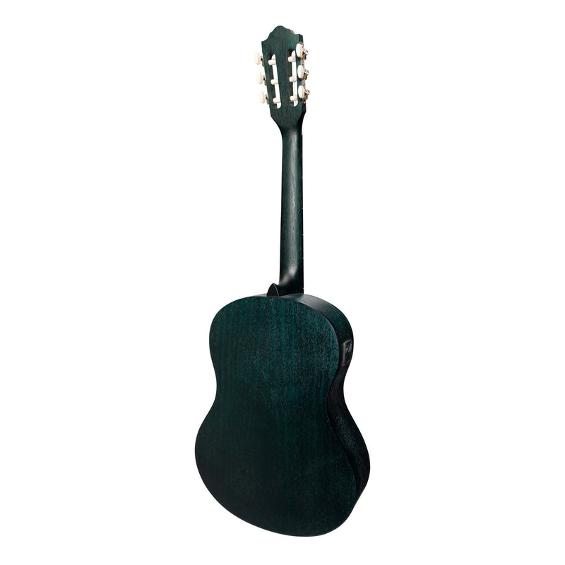 -Martinez 'Slim Jim' Full Size Student Classical Guitar Pack with Built In Tuner (Blue)-Living Music