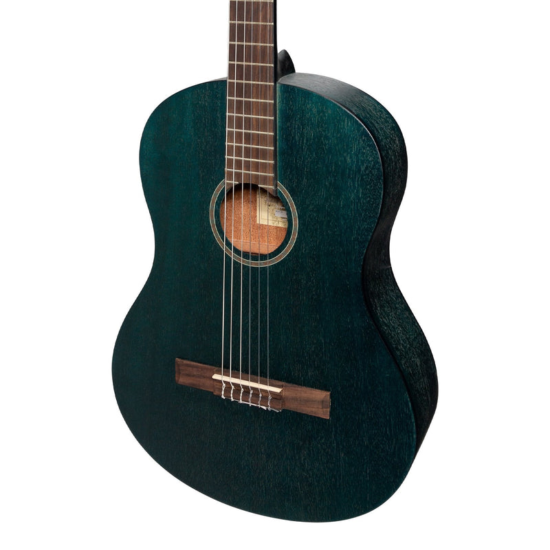 -Martinez 'Slim Jim' Full Size Student Classical Guitar Pack with Built In Tuner (Blue)-Living Music