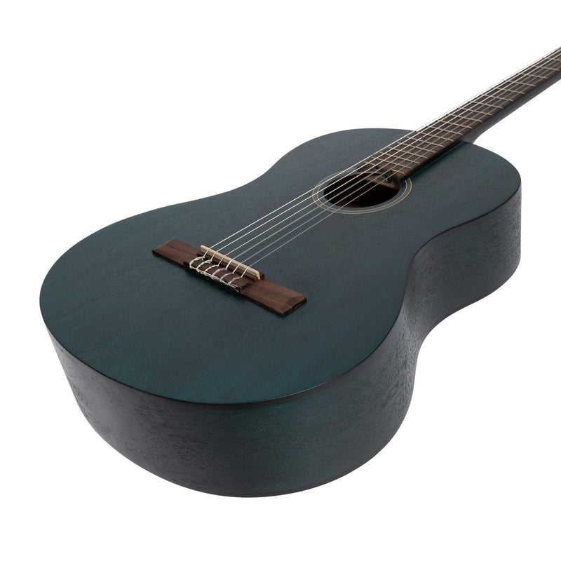 -Martinez 'Slim Jim' Full Size Student Classical Guitar Pack with Built In Tuner (Blue)-Living Music