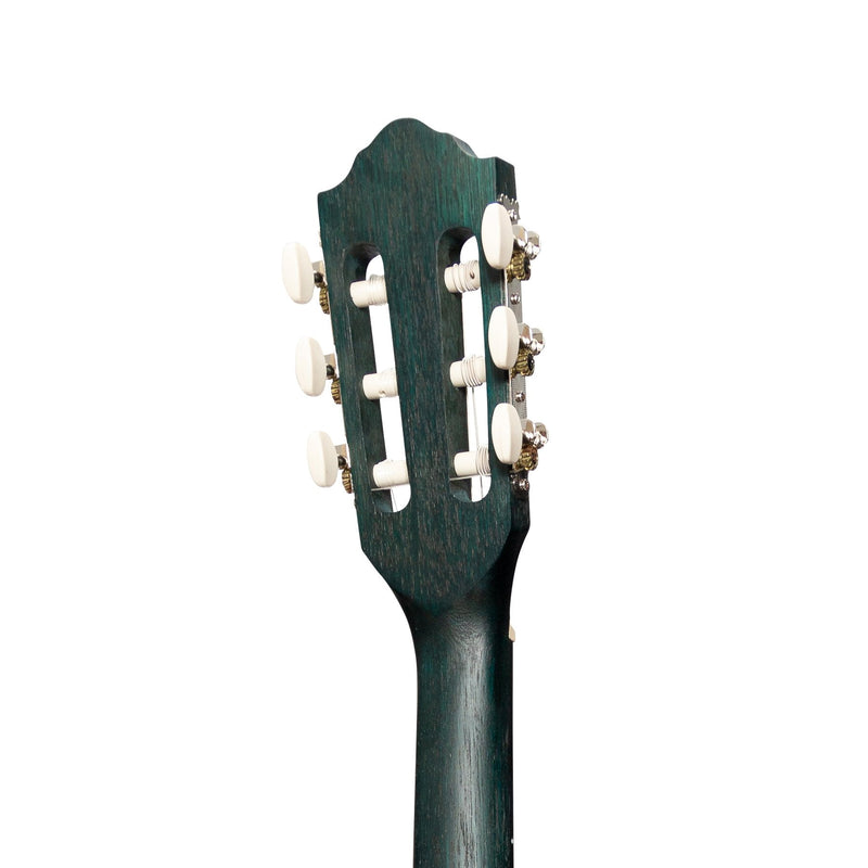-Martinez 'Slim Jim' Full Size Student Classical Guitar Pack with Built In Tuner (Blue)-Living Music