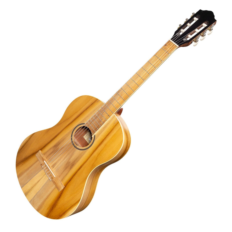 -Martinez 'Slim Jim' Full Size Student Classical Guitar Pack with Built In Tuner (Jati-Teakwood)-Living Music