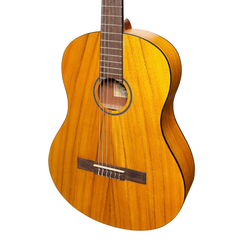 -Martinez 'Slim Jim' Full Size Student Classical Guitar Pack with Built In Tuner (Koa)-Living Music