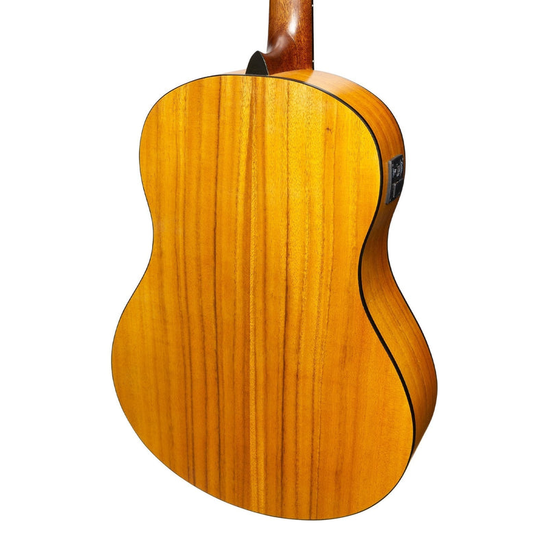 -Martinez 'Slim Jim' Full Size Student Classical Guitar Pack with Built In Tuner (Koa)-Living Music
