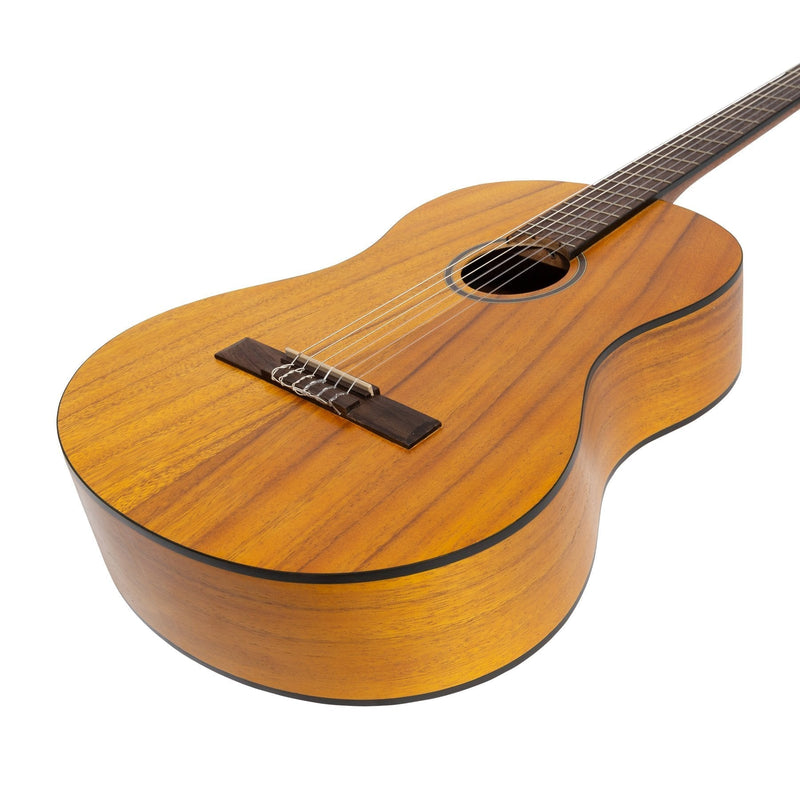 -Martinez 'Slim Jim' Full Size Student Classical Guitar Pack with Built In Tuner (Koa)-Living Music