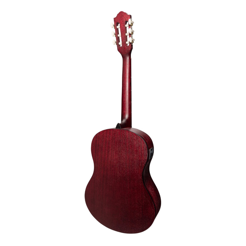 MP-SJ44T-RED-Martinez 'Slim Jim' Full Size Student Classical Guitar Pack with Built In Tuner (Red)-Living Music