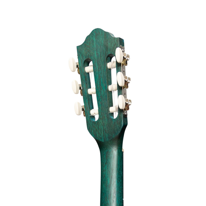 MP-SJ44T-TGR-Martinez 'Slim Jim' Full Size Student Classical Guitar Pack with Built In Tuner (Teal Green)-Living Music