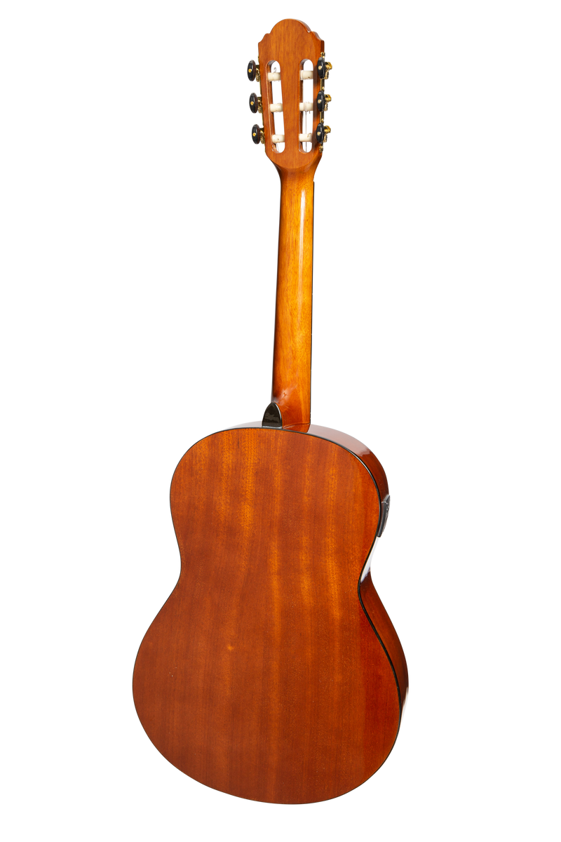 -Martinez 'Slim Jim' G-Series 3/4 Size Student Classical Guitar Pack with Built In Tuner (Amber-Gloss)-Living Music