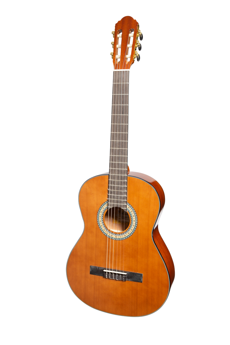 -Martinez 'Slim Jim' G-Series 3/4 Size Student Classical Guitar Pack with Built In Tuner (Natural-Gloss)-Living Music