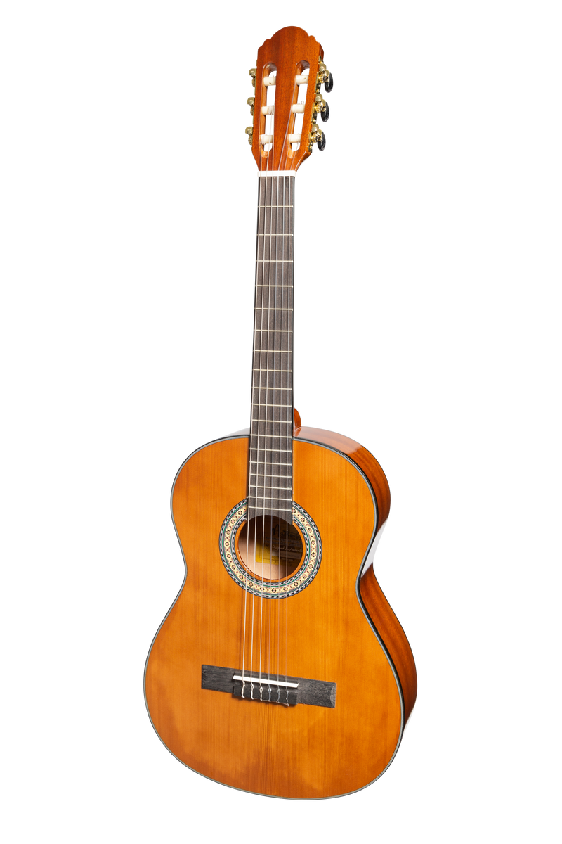 -Martinez 'Slim Jim' G-Series Full Size Student Classical Guitar Pack with Built In Tuner (Natural-Gloss)-Living Music