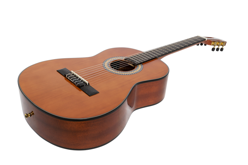 -Martinez 'Slim Jim' G-Series Full Size Student Classical Guitar Pack with Built In Tuner (Natural-Gloss)-Living Music