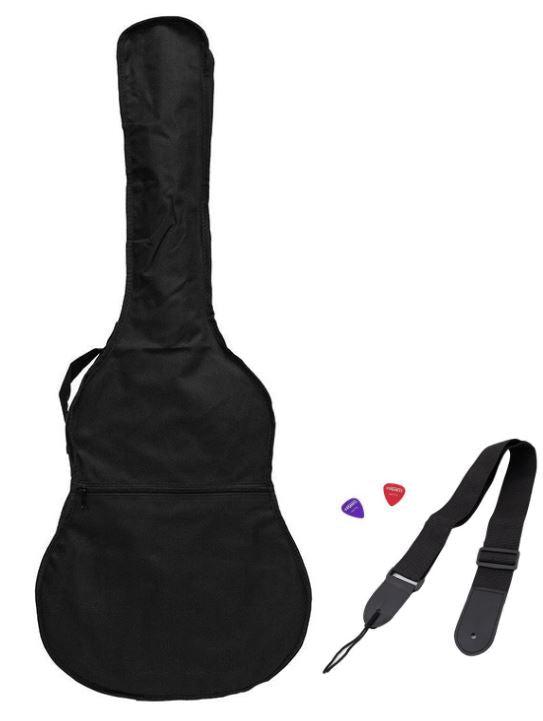 -Martinez 'Slim Jim' G-Series Full Size Student Classical Guitar Pack with Built In Tuner (Natural-Gloss)-Living Music