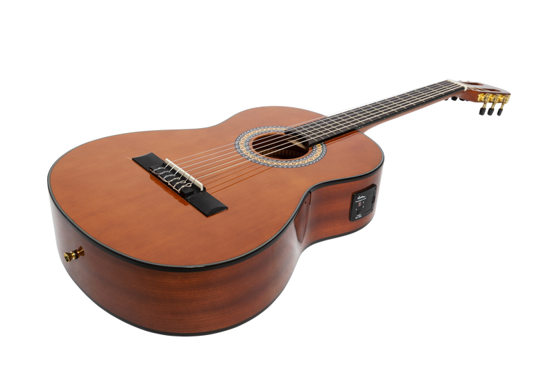 MC-SJ34GTL-NGL-Martinez 'Slim Jim' G-Series Left Handed 3/4 Size Classical Guitar with Built-in Tuner (Natural-Gloss)-Living Music