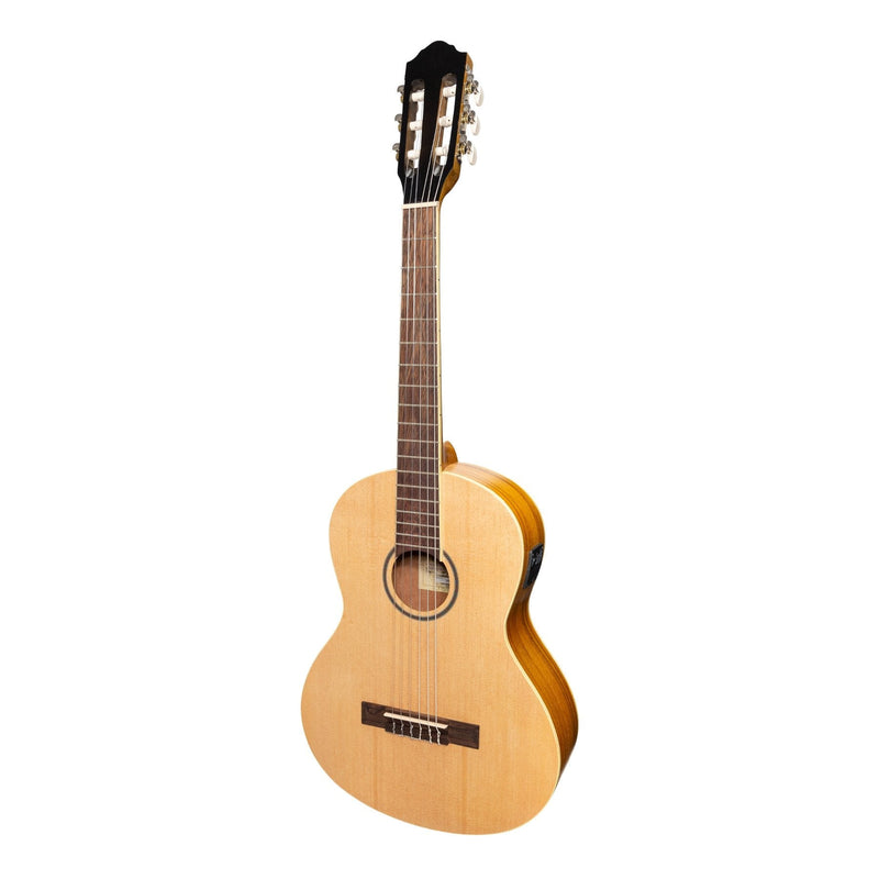 -Martinez 'Slim Jim' Left Handed 3/4 Size Student Classical Guitar Pack with Built In Tuner (Spruce/Koa)-Living Music