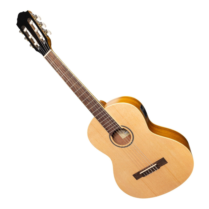 -Martinez 'Slim Jim' Left Handed 3/4 Size Student Classical Guitar Pack with Built In Tuner (Spruce/Koa)-Living Music
