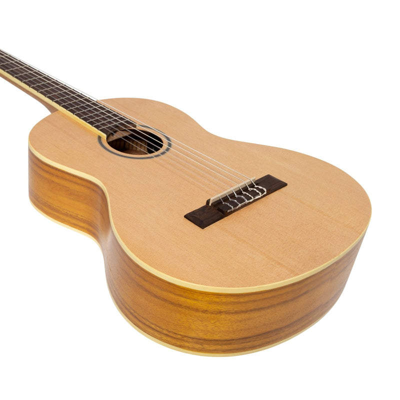 -Martinez 'Slim Jim' Left Handed 3/4 Size Student Classical Guitar Pack with Built In Tuner (Spruce/Koa)-Living Music
