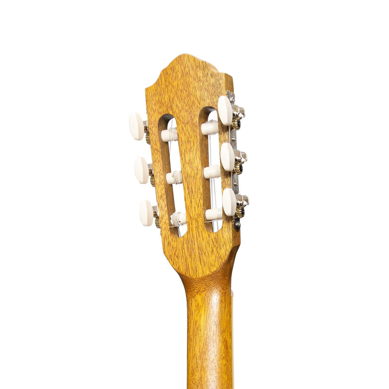 -Martinez 'Slim Jim' Left Handed 3/4 Size Student Classical Guitar Pack with Built In Tuner (Spruce/Koa)-Living Music