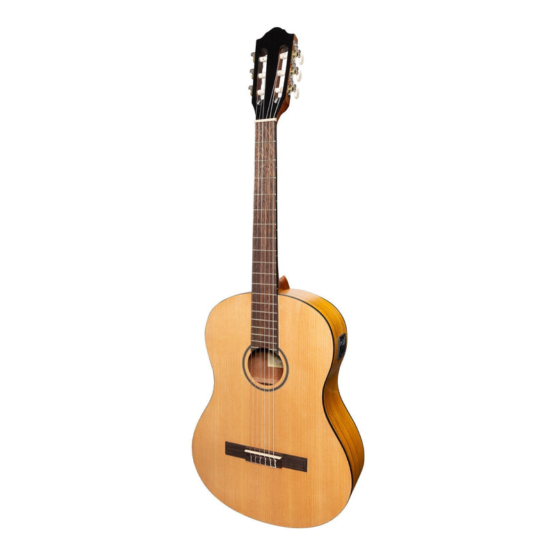 -Martinez 'Slim Jim' Left Handed Full Size Student Classical Guitar Pack with Built In Tuner (Spruce/Koa)-Living Music