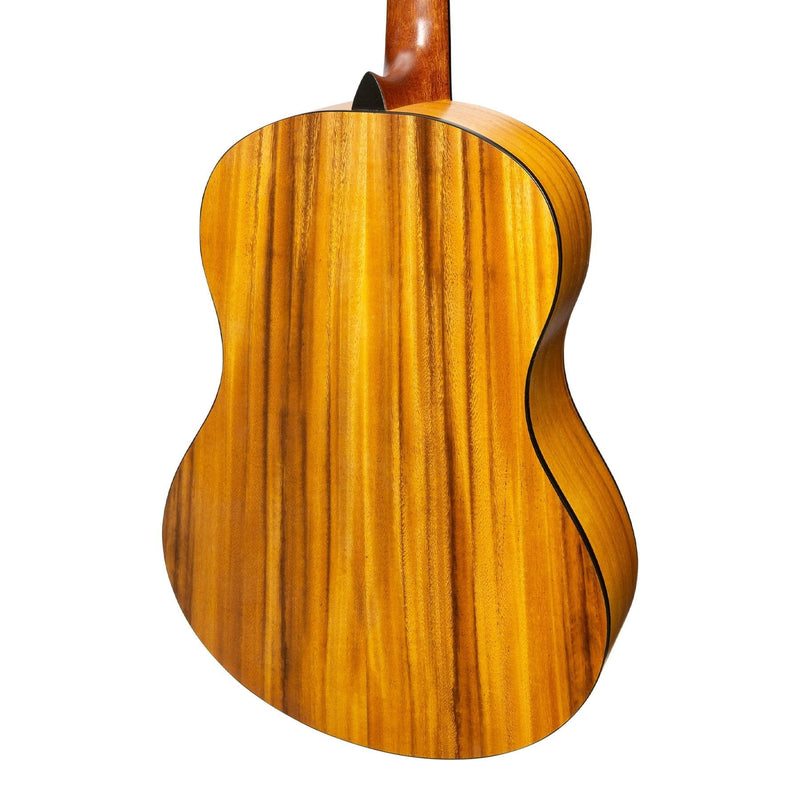 -Martinez 'Slim Jim' Left Handed Full Size Student Classical Guitar Pack with Built In Tuner (Spruce/Koa)-Living Music