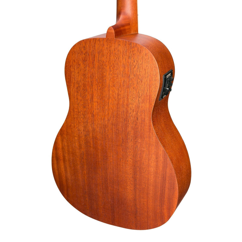 -Martinez 'Southern Belle 6 Series' Mahogany Solid Top Electric Baritone Ukulele with Hard Case (Sunburst)-Living Music
