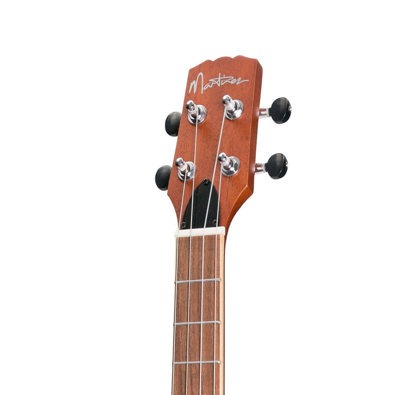 MSBB-6-NST-Martinez 'Southern Belle 6 Series' Mahogany Solid Top Electric Baritone Ukulele with Hard Case (Sunburst)-Living Music