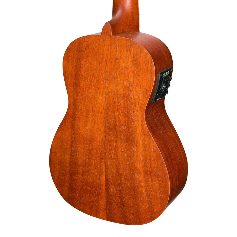 -Martinez 'Southern Belle 6 Series' Mahogany Solid Top Electric Concert Ukulele with Hard Case (Sunburst)-Living Music