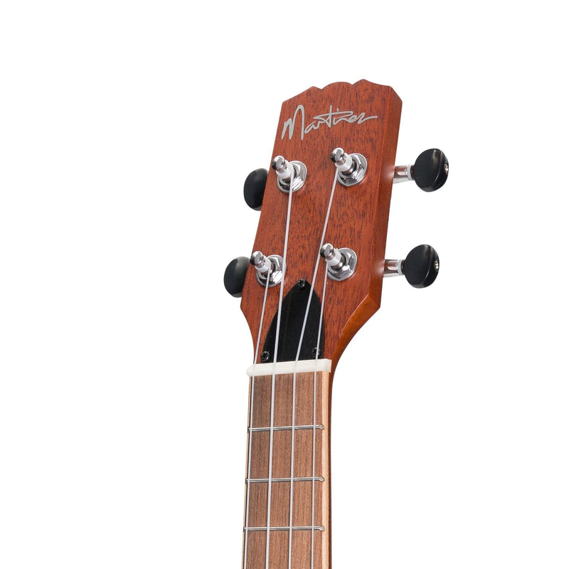 -Martinez 'Southern Belle 6 Series' Mahogany Solid Top Electric Concert Ukulele with Hard Case (Sunburst)-Living Music
