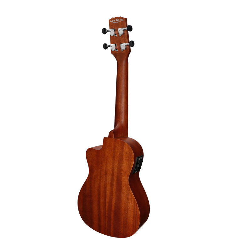 -Martinez 'Southern Belle 6 Series' Mahogany Solid Top Electric Cutaway Concert Ukulele with Hard Case (Sunburst)-Living Music