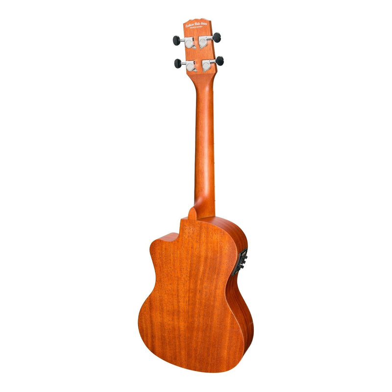 MSBT-6C-NST-Martinez 'Southern Belle 6 Series' Mahogany Solid Top Electric Cutaway Tenor Ukulele with Hard Case (Sunburst)-Living Music